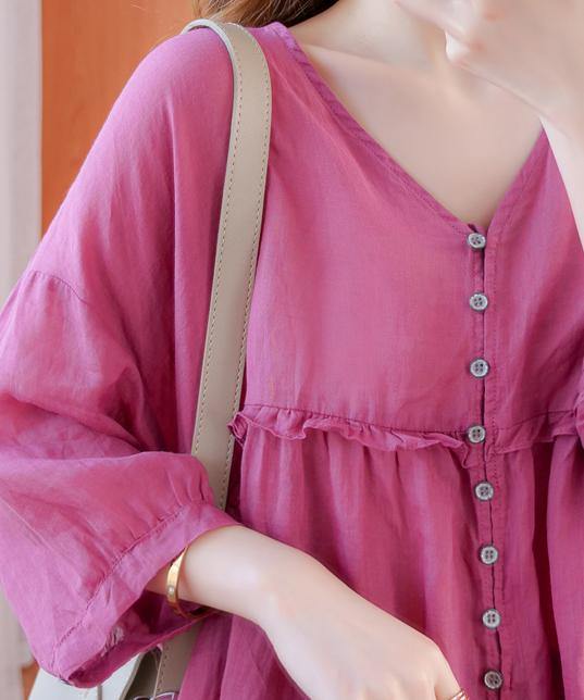 Diy V Neck Lantern Sleeve Clothes for Sleeve Rose Top