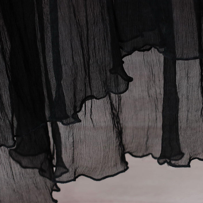 Original Designed Black Summer Dress V Neck Long Sleeve Length Dress Baggy Dresses Summer Dress