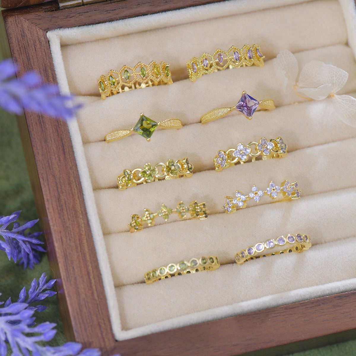 Peridot Princess Solitaire Ring