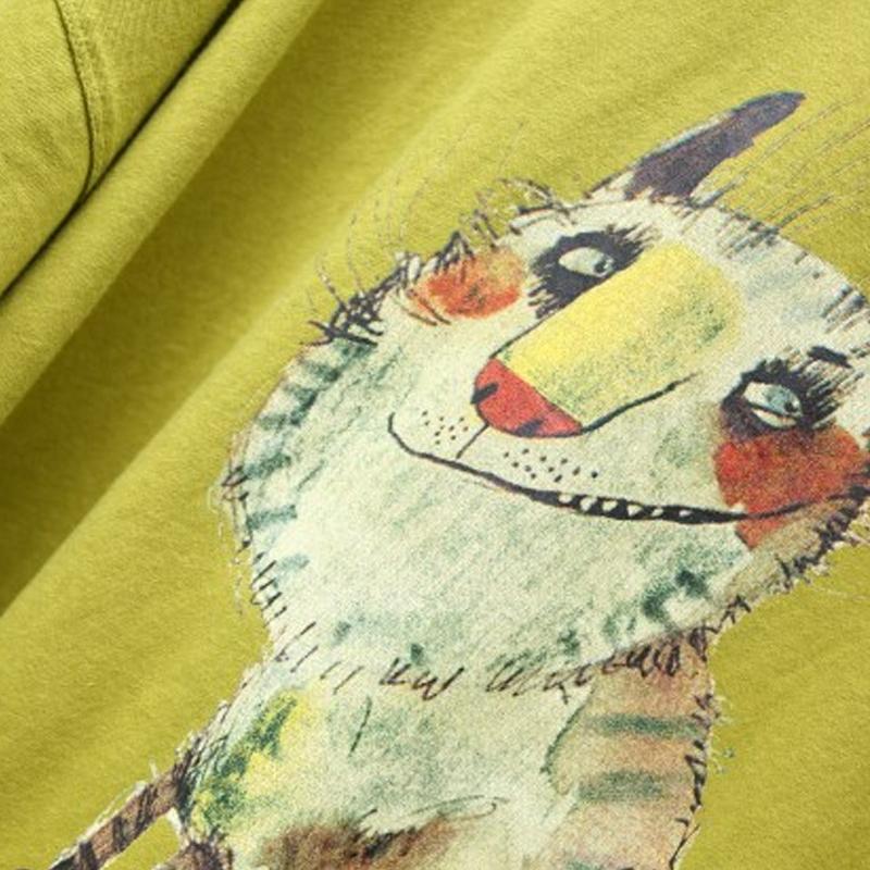 Pure Cotton Tops Animal Printing Loose Summer Blouse