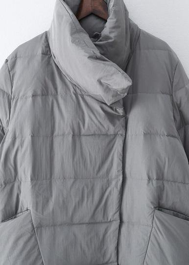 Silver Down Jacket Woman V Neck Winter Jacket Thick Warm Fine Overcoat