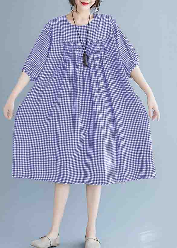 French O Neck Lantern Sleeve Clothes for Pattern Pink Dresses Summer