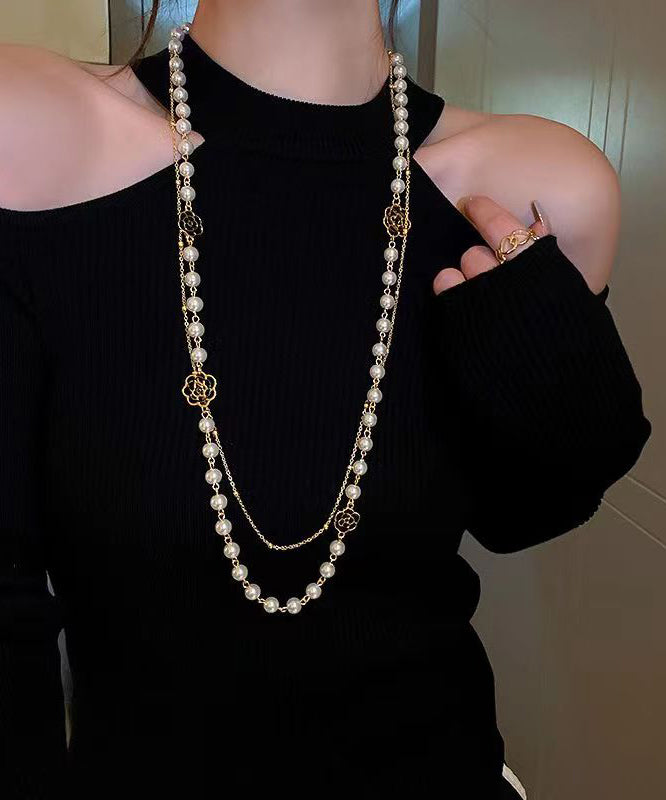 Patchwork Long Pearl Necklace