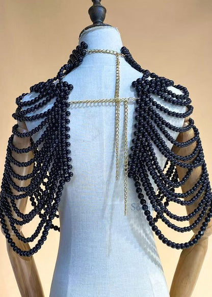 Black Imitation Pearl Banquet Dress Accessories