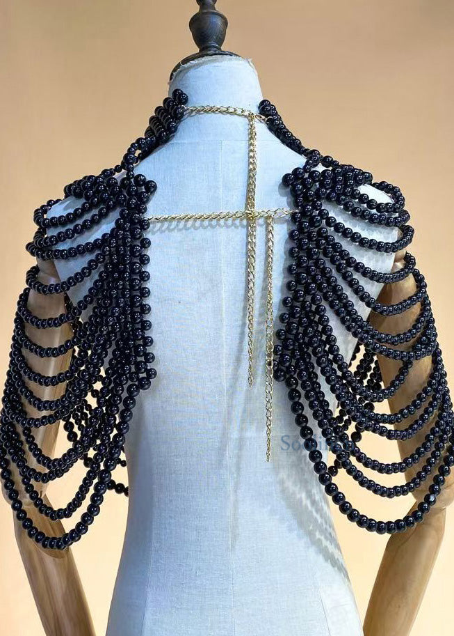 Black Imitation Pearl Banquet Dress Accessories
