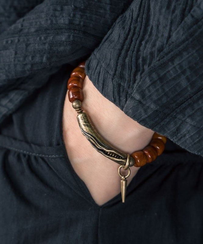 Brown Ancient Gold Beads Charm Bracelet