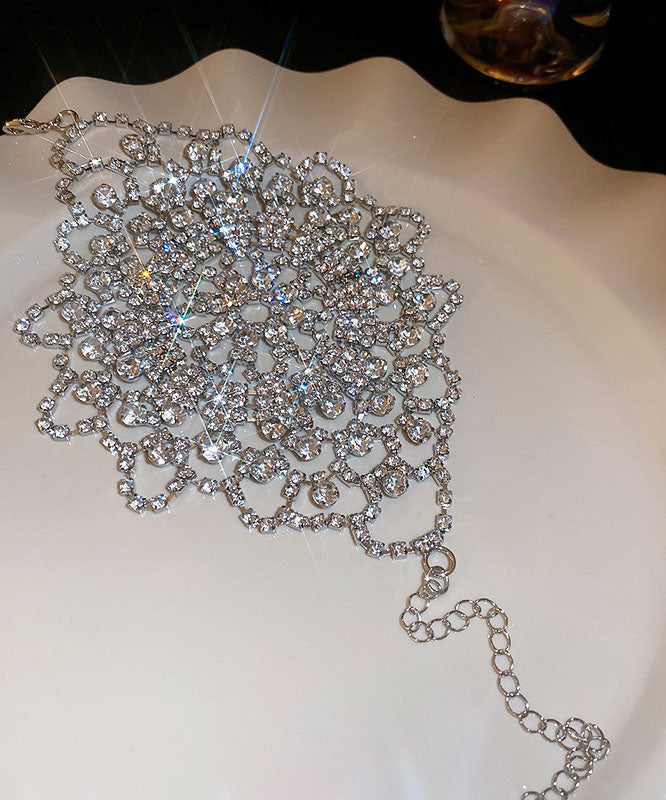 Stylish Silk Copper Zircon Hollow Out Tassel Charm Bracelet