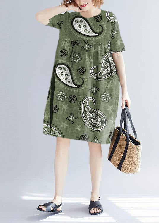Black Cotton Blended O Neck Pockets Loose Summer Dresses