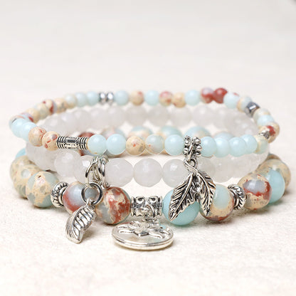 Amethyst Crystal Healing Bracelet With Lotus Symbol | 6-8mm Beads