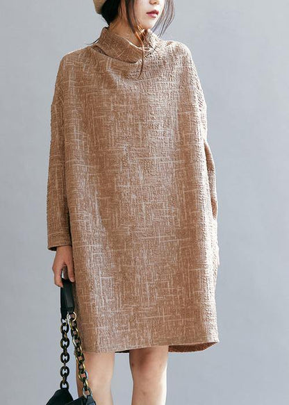 100% High Neck Patchwork Fall Clothes Tutorials Pink Long Dresses