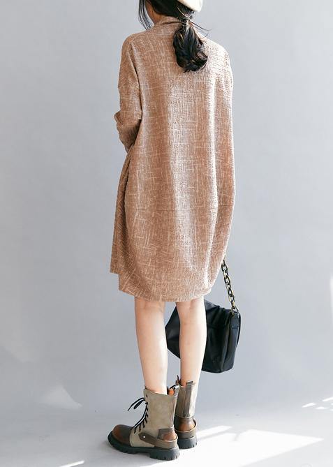 100% High Neck Patchwork Fall Clothes Tutorials Pink Long Dresses