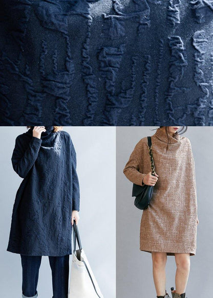 100% High Neck Patchwork Fall Clothes Tutorials Pink Long Dresses