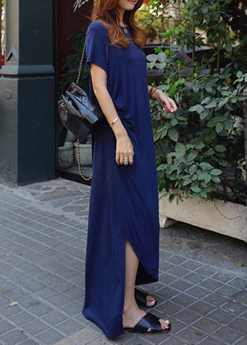 100% O Neck Asymmetric Cotton Summer Long Shirts Runway Black Traveling Dresses