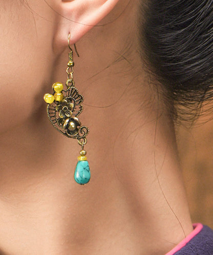 Fine Colorblock Turquoise Fine Copper Drop Earrings