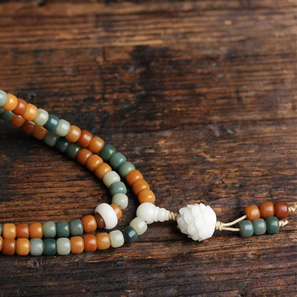 7*9mm Lotus Mala Harmony Bracelet Necklace
