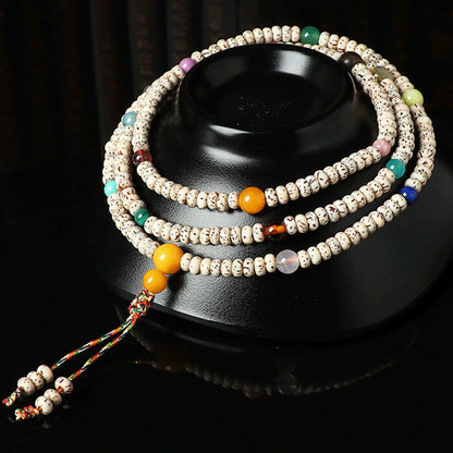 Bodhi Seed Wealth Bracelet With Amber & Agate Beads – Spiritual Mala