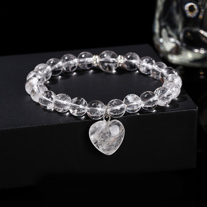 Green Aventurine Love Heart Balance Bracelet 8mm Beads