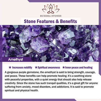 Buddha Stones Natural Stone Amazonite Amethyst Lazurite Lapis Lazuli Rose Quartz Heart Positive Balance Bracelet