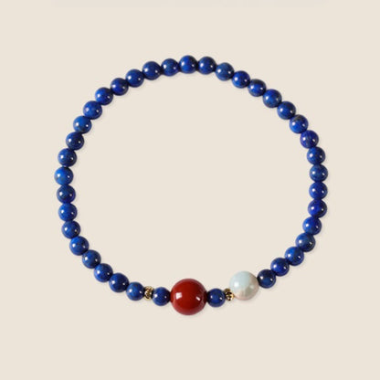 Buddha Stones Small Lazurite Lapis Lazuli Agate Ultra-thin Beads Positive Bracelet