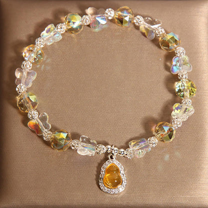 Buddha Stones Butterfly Gourd Amethyst Citrine Labradorite Balance Bracelet