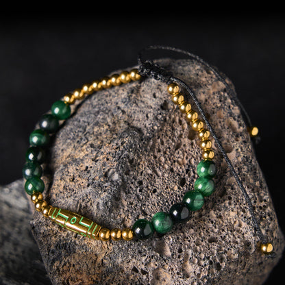 Buddha Stones Bone Pattern Tiger Eye Courage Beads Bracelet