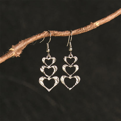 Buddha Stones Titanium Steel Balance Hammer Marks Earrings