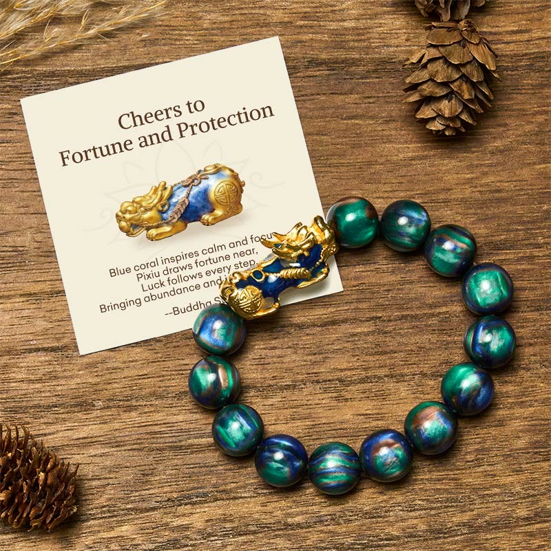 Buddha Stones "cheers to Fortune and Protection" Pixiu Bracelet Includes Gift Message Card