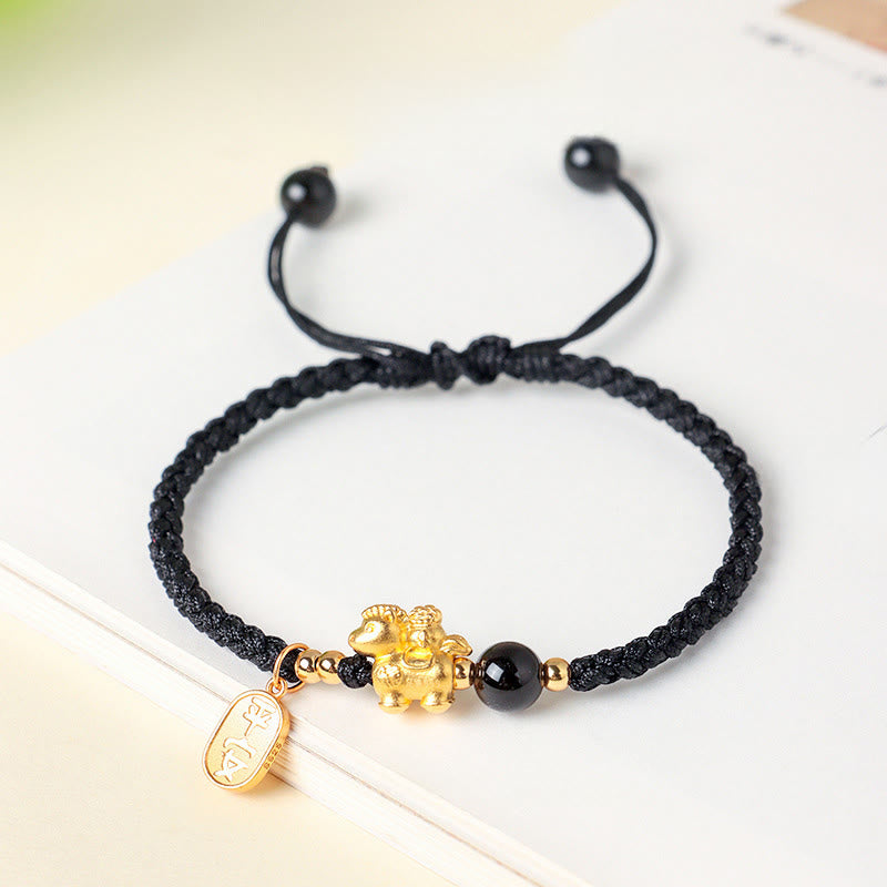 Buddha Stones 999 Sterling Silver Year of the Horse Peaceful and Rich Success String Bracelet