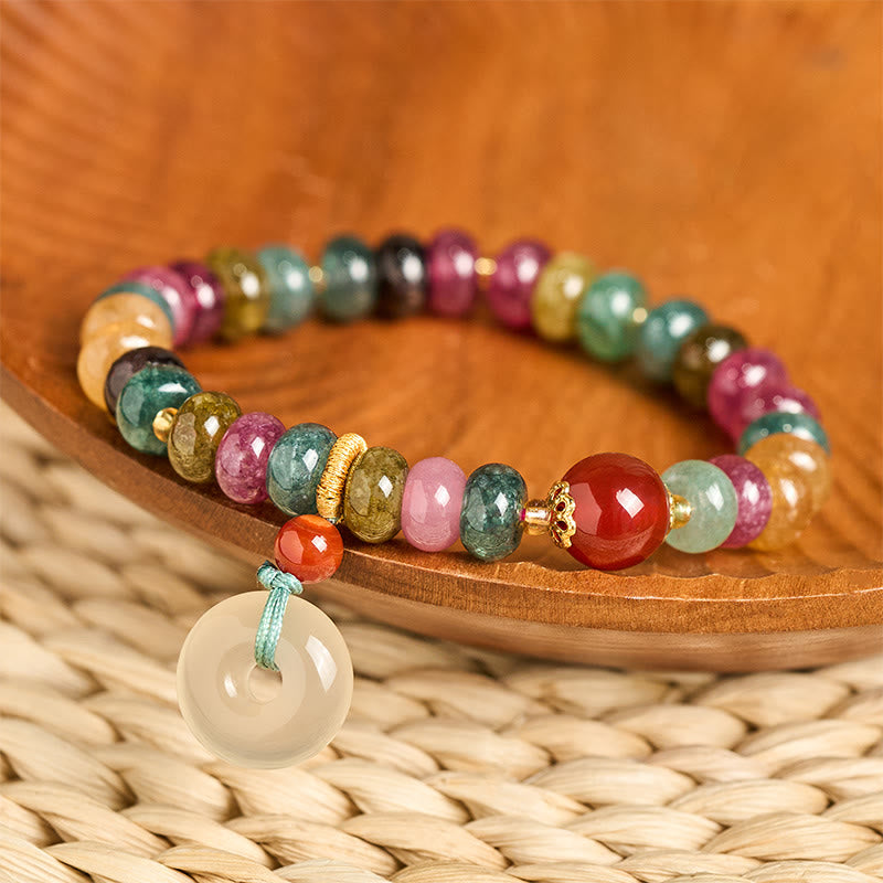 Buddha Stones Peace Buckle Tourmaline Chalcedony Love Bracelet