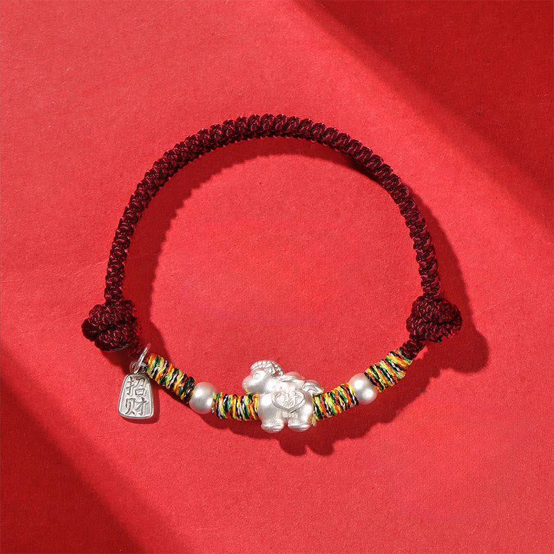 Buddha Stones 999 Sterling Silver Year of the Horse Freedom Manually Made String Bracelet