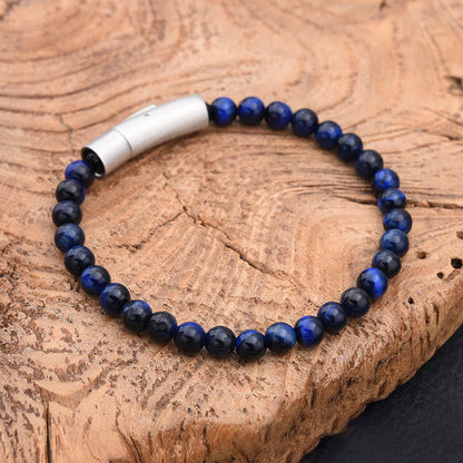 Buddha Stones Turquoise Black Glitter Stone Tiger Eye Positive Bracelet