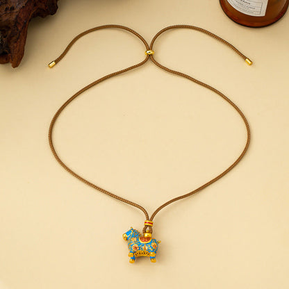 Buddha Stones Year of the Horse Copper Wealth Necklace Pendants