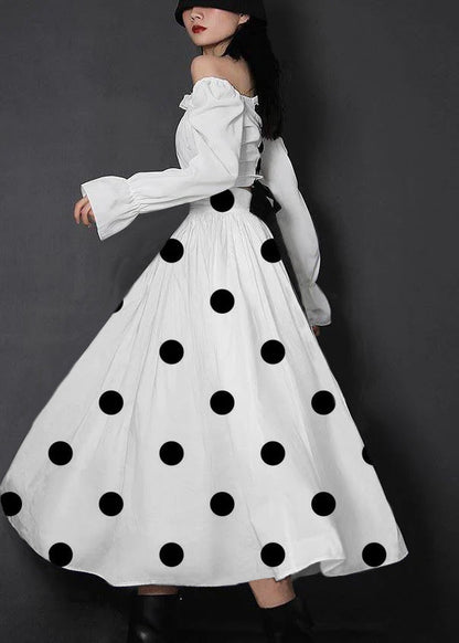 Organic White Flowers High Waist Cinched Patchwork Summer Cotton Skirts