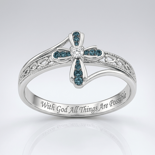 God's Promise Cross Ring