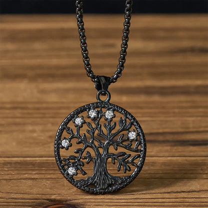 Buddha Stones the Tree of Life Titanium Steel Creation Necklace Pendant