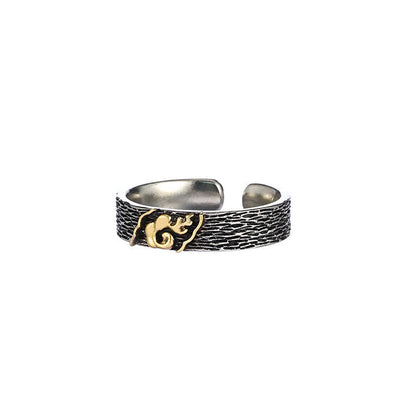 Buddha Stones Mount Everest Garuda Copper Adjustable Wisdom Ring