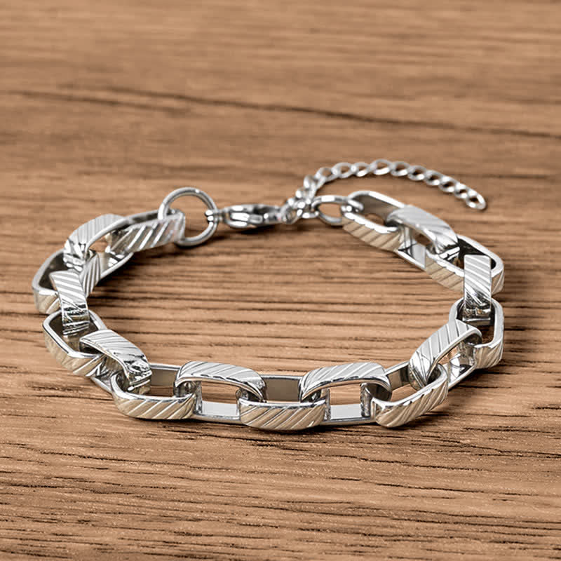 Buddha Stones Chain Chunky Braided Strengthen Cuban Bracelet