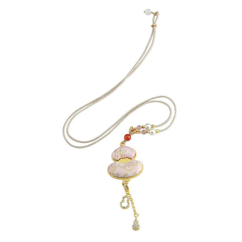 Buddha Stones Song Brocade Gourd Necklace