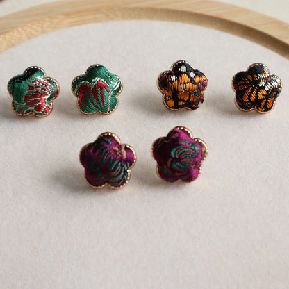 Buddha Stones Song Brocade Flower Balance Earrings