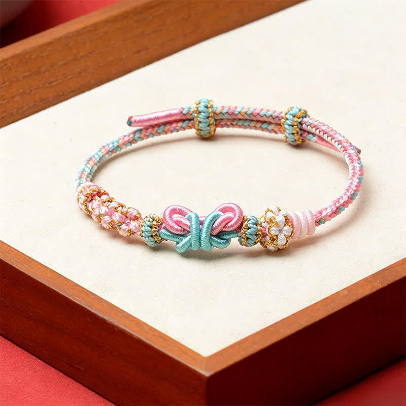 Buddha Stones Handmade Woven Butterfly Luck Adjustable String Bracelet
