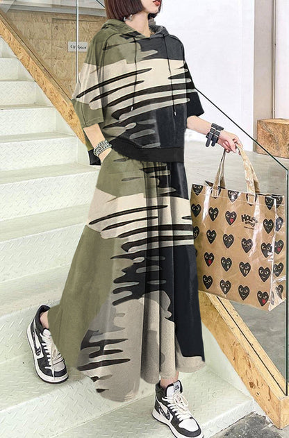 New Color Geometry Spring Explosion Street Guard Two Piece Skirt