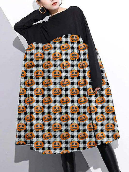 Cinched O Neck Cotton Clothes for Tutorials Black-pumpkin Dresses