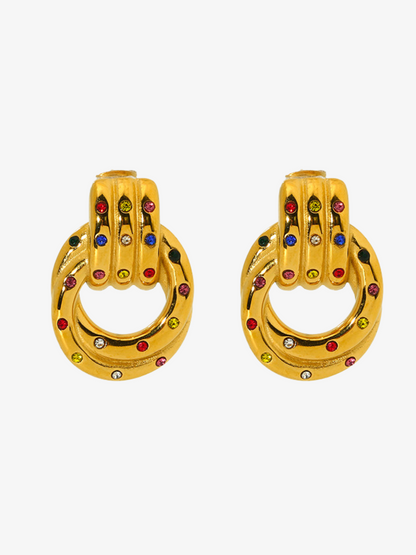 Adama Twisted Pavé Huggie Earrings
