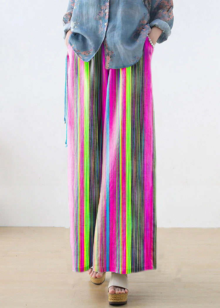Color Geometry Trousers New Spring and Summer Bloomers Linen High Waist Carrot Pants