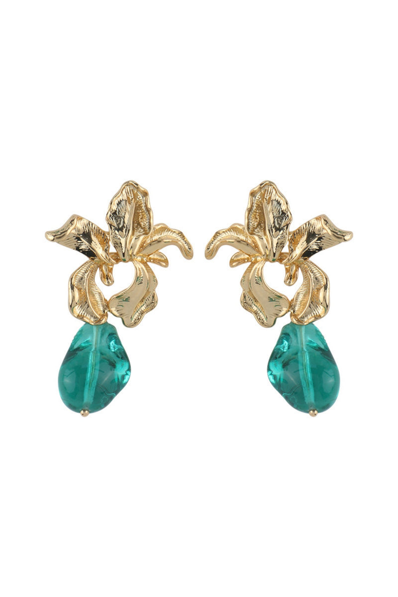 Dimentional Green Acrylic Necklace & Earrings