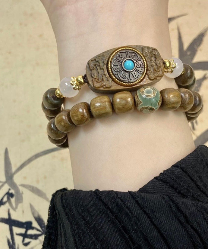 Fine Brown Turquoise Chain Bracelet