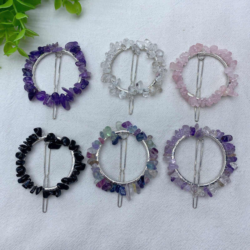2.2in Mixed Crystal Chips Hairpin | Healing Ritual Accessory