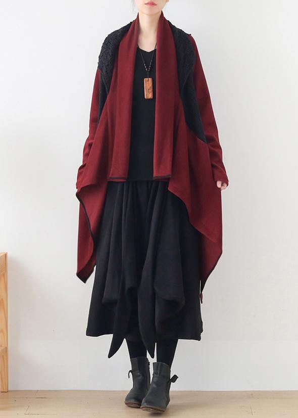 20 Autumn and Winter Literary Retro Loose Irregular Windbreaker Jacket