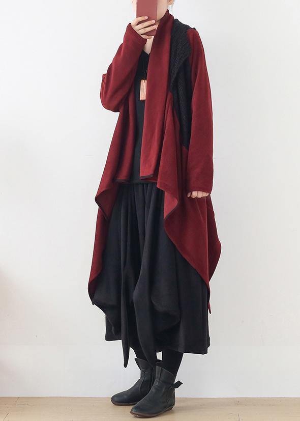 20 Autumn and Winter Literary Retro Loose Irregular Windbreaker Jacket