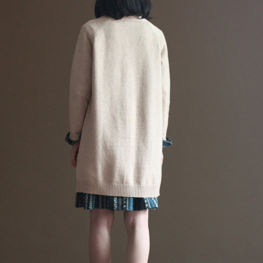 Autumn Chocolate the Rabbit Woolen Blended Knit Cardigans Sweater Coats